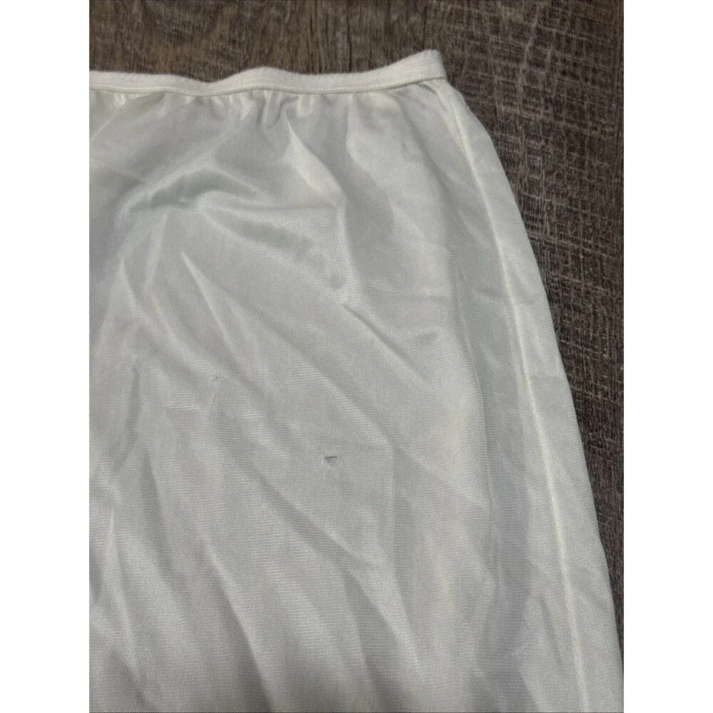 Vintage White Maxi Half Slip Skirt Pink Lace Ruffle Hem Coquette Flawed